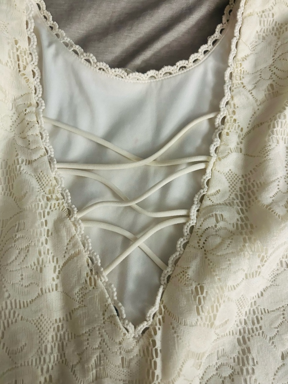 Cream  Long-Sleeve Sheath Dress - Women's Dress Size M without tag see mesures - Picture 13 of 14